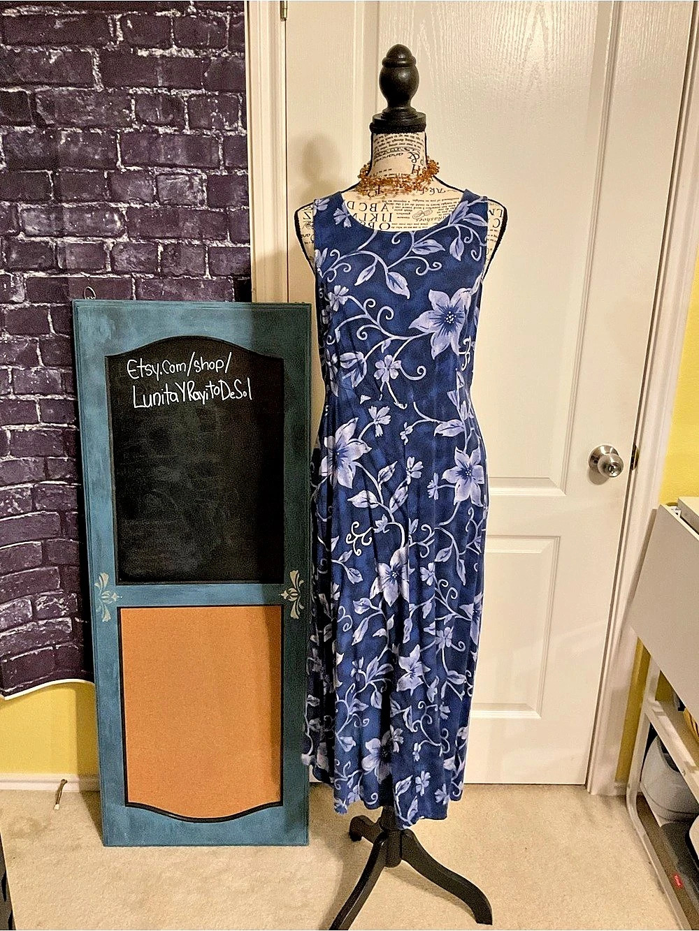 Just in THYME Blue Floral vintage